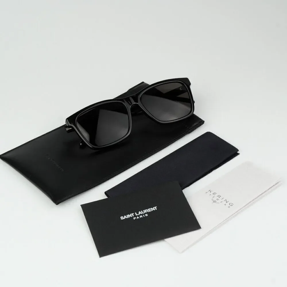 NEW Saint Laurent SL318 001 Black Square Unisex Sunglasses